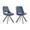 Armen Living Lexi Dining Room Accent Chair in Blue Velvet and Black Finish, PK2 LCLESIBLU - alternate 1